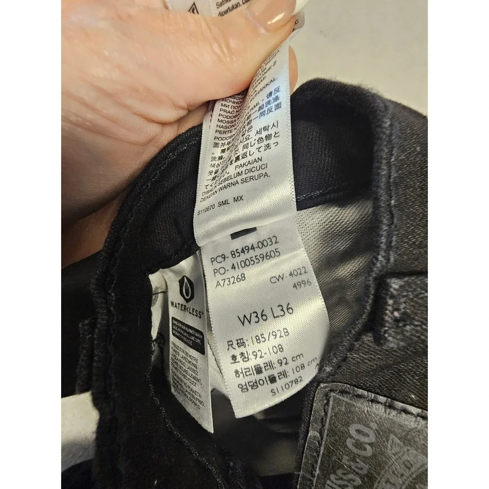 Levis‎ 531 Athletic Slim Jeans Mens 36x36 Black Denim WaterLess 85494-0032